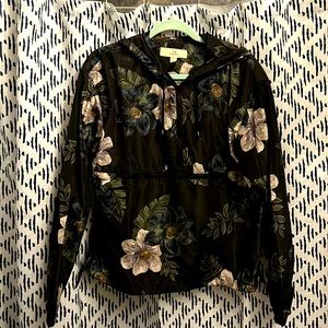Floral half zip wind breaker